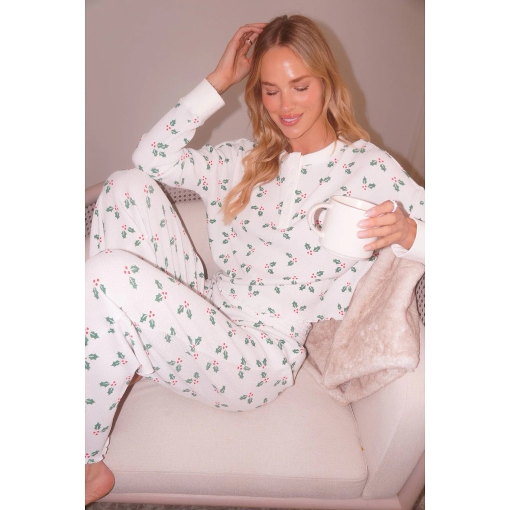 Beach Riot Pacific Long Sleeve Sleep Set Frosted Holly - Picture 3 of 3
